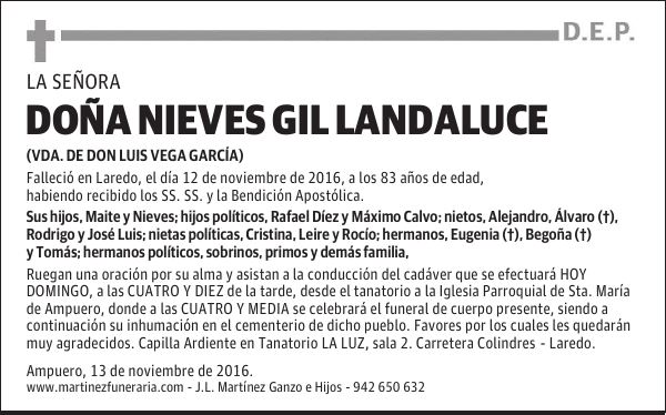 DOÑA NIEVES GIL LANDALUCE