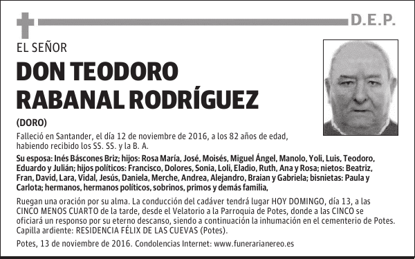 DON TEODORO RABANAL RODRÍGUEZ