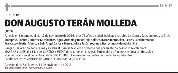DON AUGUSTO TERÁN MOLLEDA