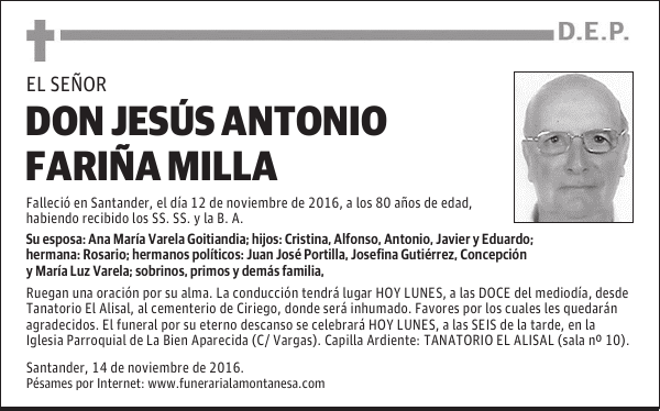 DON JESÚS ANTONIO FARIÑA MILLA