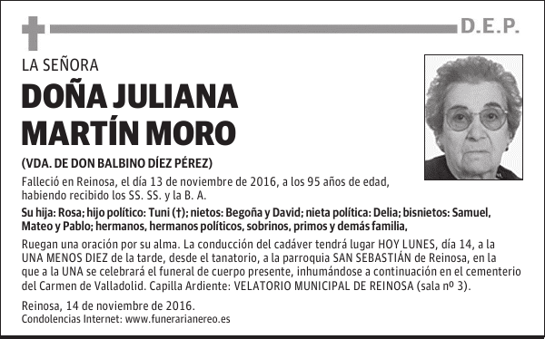 DOÑA JULIANA MARTÍN MORO