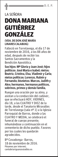 DONA MARIANA GUTIÉRREZ GONZÁLEZ