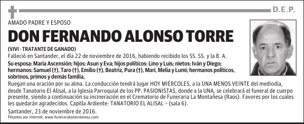 DON FERNANDO ALONSO TORRE