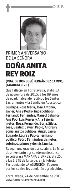 DOÑA ANITA REY ROIZ