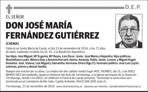 DON JOSÉ MARÍA FERNÁNDEZ GUTIERREZ