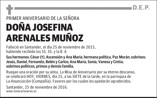DOÑA JOSEFINA ARENALES MUÑOZ