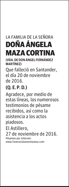 DOÑA ÁNGELA MAZA CORTINA