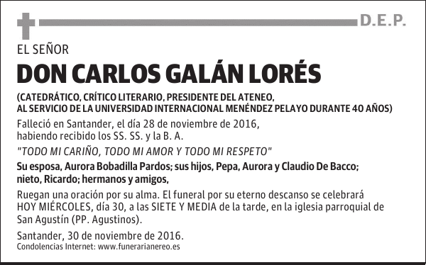 DON CARLOS GALÁN LORÉS