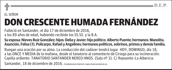 DON CRESCENTE HUMADA FERNANDEZ