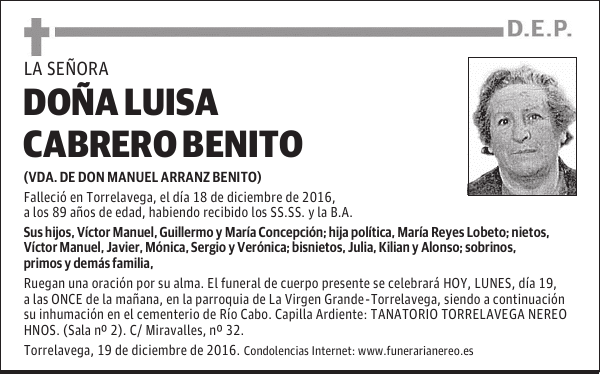DOÑA LUISA CABRERO BENITO