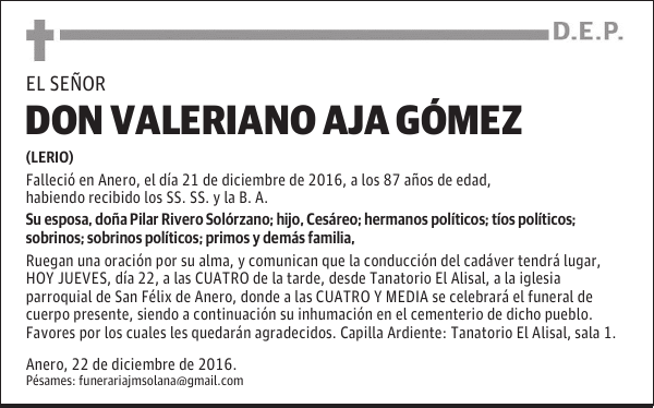 DON VALERIANO AJA GÓMEZ