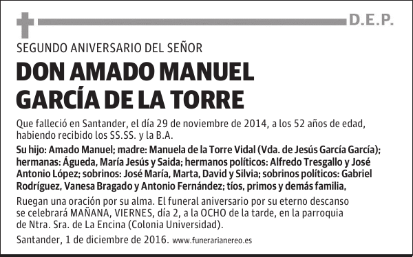 DON AMADO MANUEL GARCIA DE LA TORRE