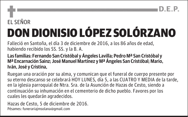 DON DIONISIO LÓPEZ SOLÓRZANO