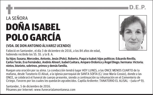 DOÑA ISABEL POLO GARCÍA