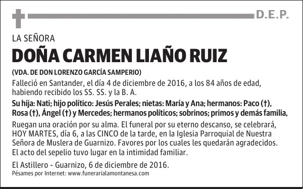 DOÑA CARMEN LIAÑO RUIZ