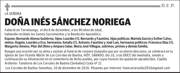 Doña Inés Sánchez Noriega