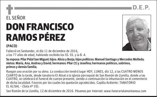 DON FRANCISCO RAMOS PÉREZ
