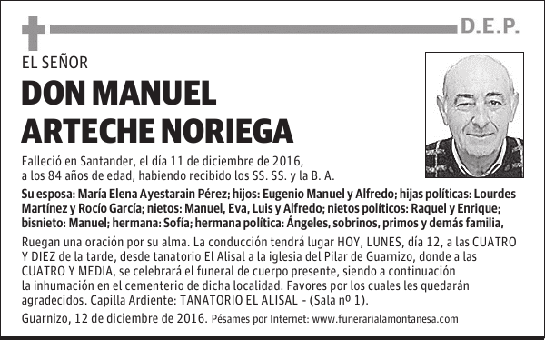 DON MANUEL ARTECHE NORIEGA