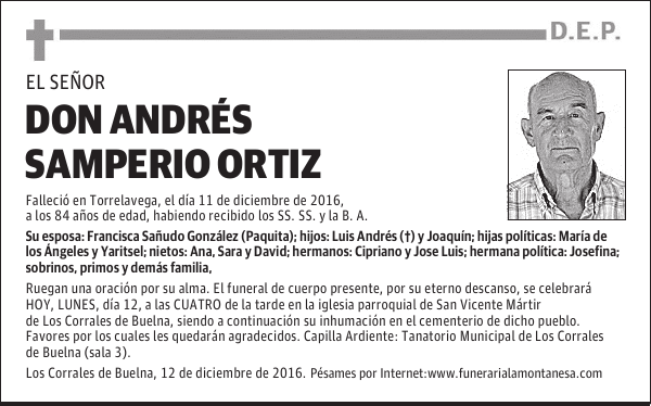 DON ANDRES SAMPERIO ORTIZ