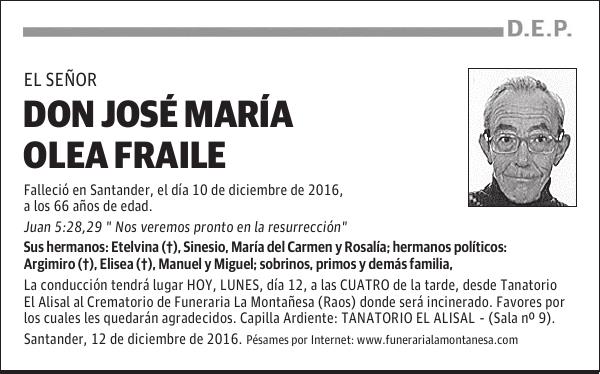 DON JOSÉ MARÍA OLEA FRAILE