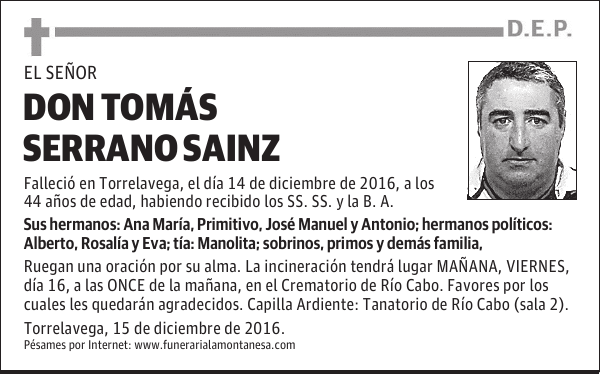 DON TOMÁS SERRANO SAINZ