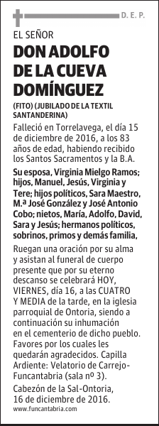 Don Adolfo de la Cueva Domínguez