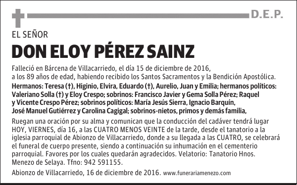 Don Eloy Pérez Sainz