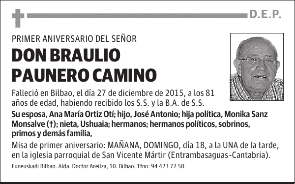 Don Braulio Paunero Camino
