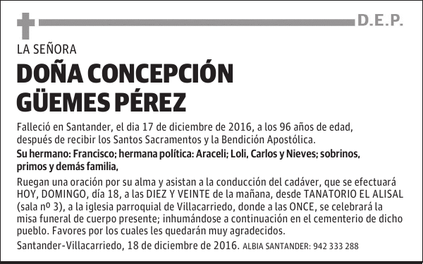 DOÑA CONCEPCIÓN GÜEMES PÉREZ