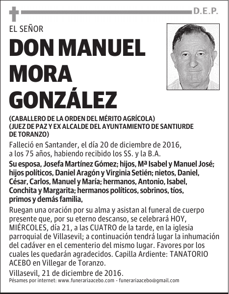 D. Manuel Mora González