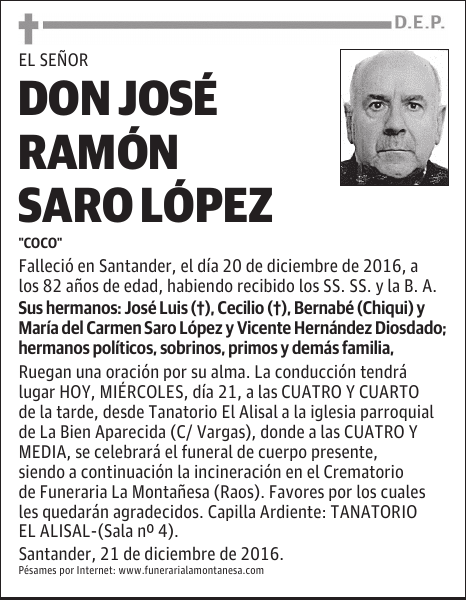 DON JOSÉ RAMÓN SARO LÓPEZ
