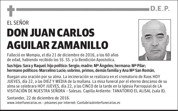 DON JUAN CARLOS AGUILAR ZAMANILLO