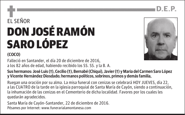 DON JOSÉ RAMÓN SARO LÓPEZ