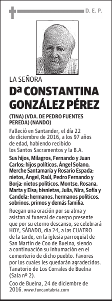 Doña Constantina González Pérez
