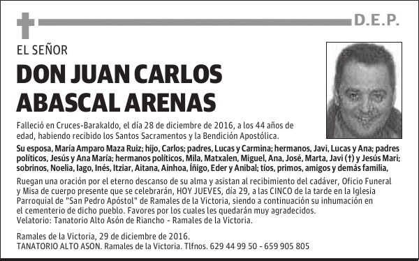 DON JUAN CARLOS ABASCAL ARENAS