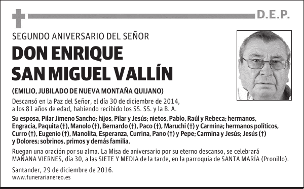 DON ENRIQUE SAN MIGUEL VALLÍN
