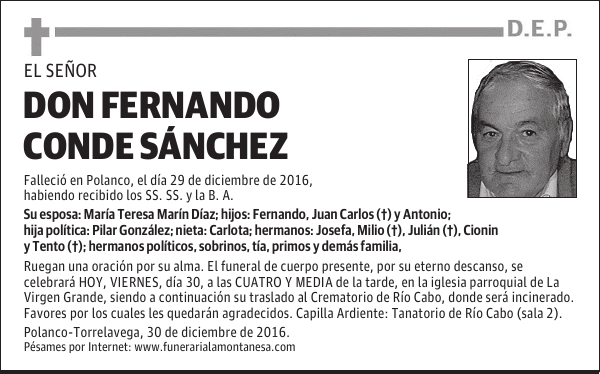 DON FERNANDO CONDE SÁNCHEZ