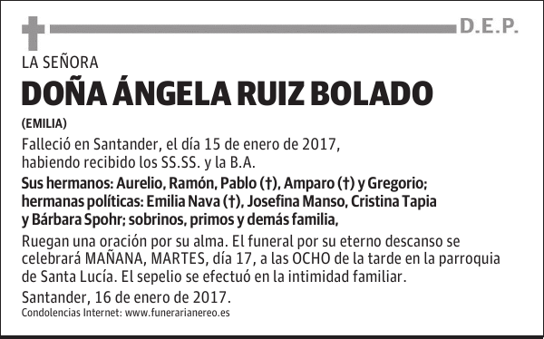 DOÑA ANGELA RUIZ BOLADO