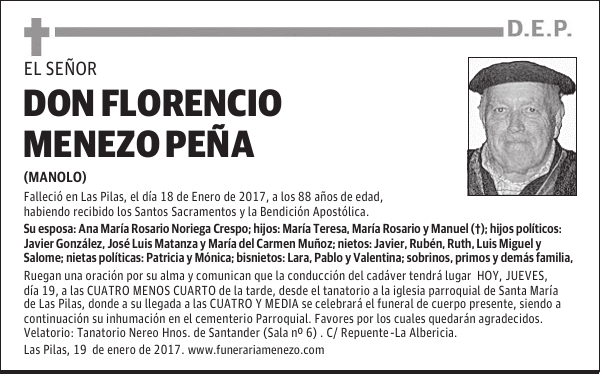 Don Florencio Menezo Peña