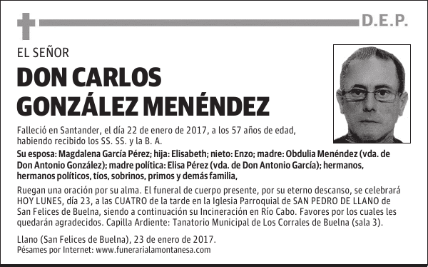 DON CARLOS GONZÁLEZ MENÉNDEZ
