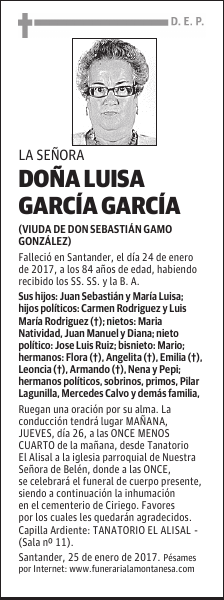 DOÑA LUISA GARCÍA GARCÍA