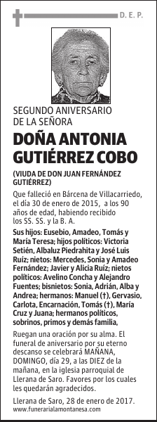 DOÑA ANTONIA GUTIÉRREZ COBO