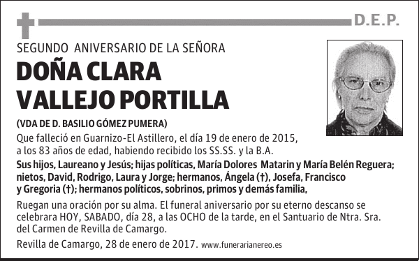 DOÑA CLARA VALLEJO PORTILLA