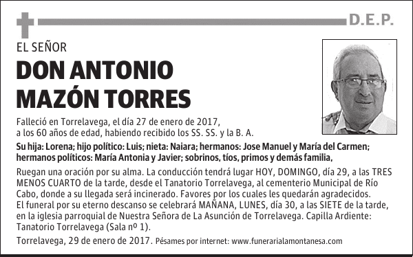 DON ANTONIO MAZÓN TORRES