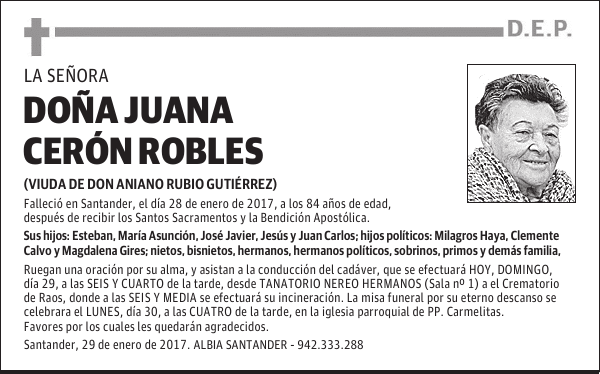 DOÑA JUANA CERÓN ROBLES