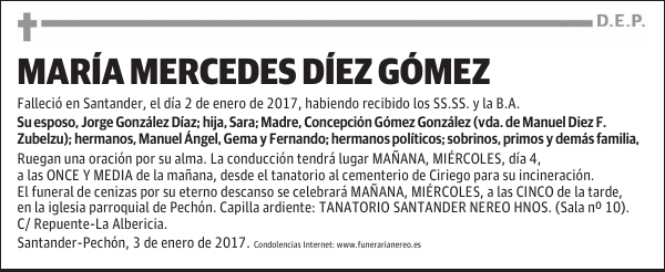 MARIA MERCEDES DIEZ GOMEZ