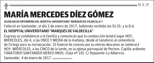 MARIA MERCEDES DIEZ GOMEZ