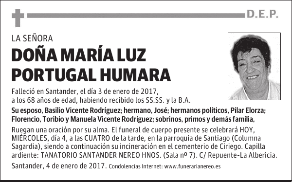 DOÑA MARIA LUZ PORTUGAL HUMARA
