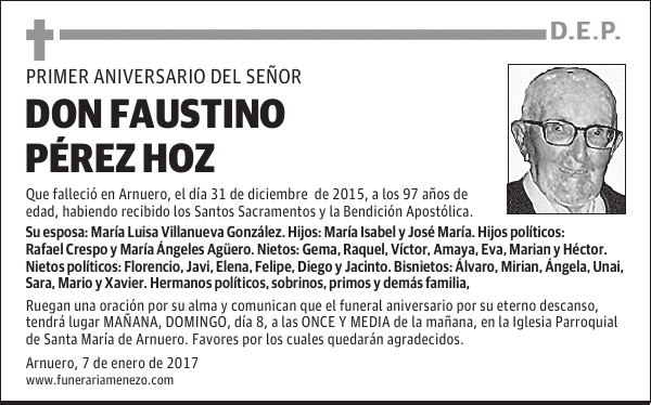 DON FAUSTINO PÉREZ HOZ