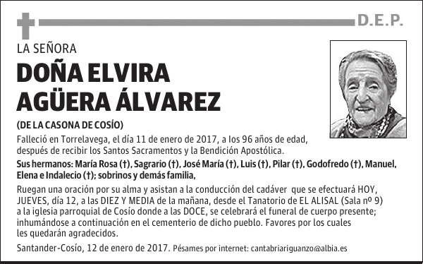 DOÑA ELVIRA AGÜERA ALVAREZ